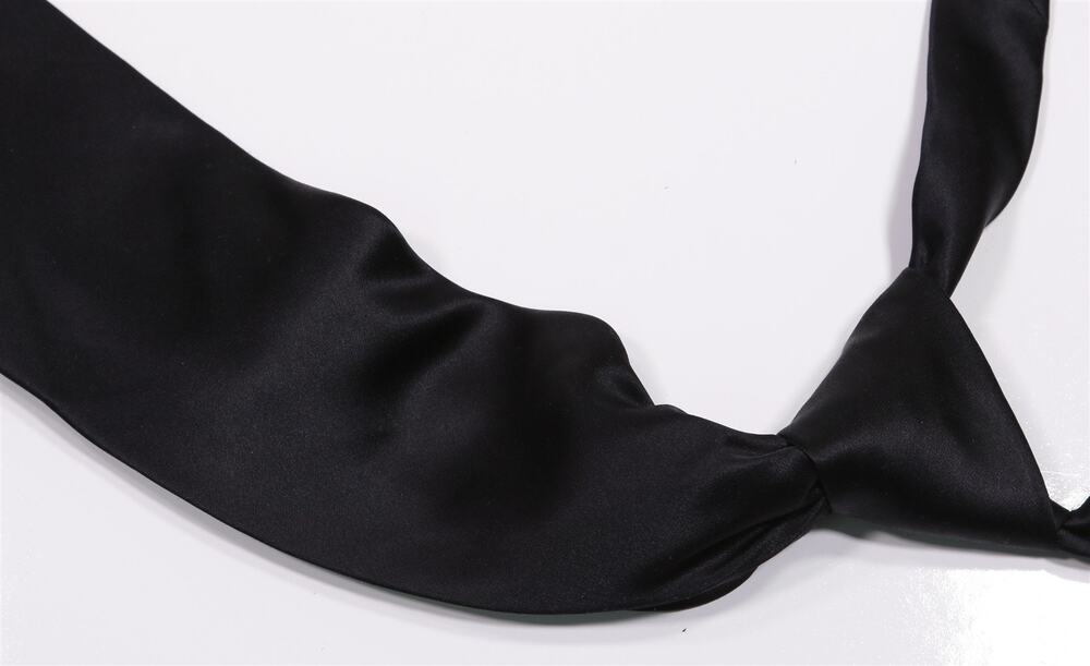 Altea Milano Solid Black Silk Necktie Tie